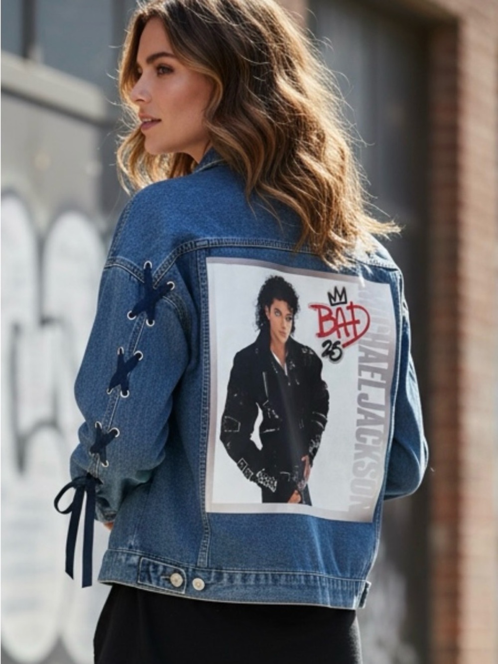 MJ 'Bad' Denim Jacket - Blue one of one Ptp 25 L 27 1/2